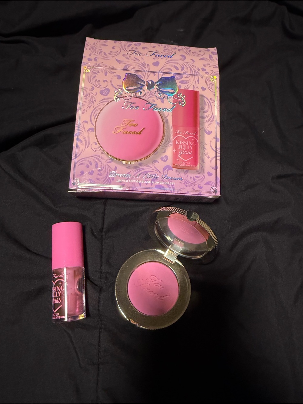 Too Faced Pink Blush & Pink Lip Gloss Duo